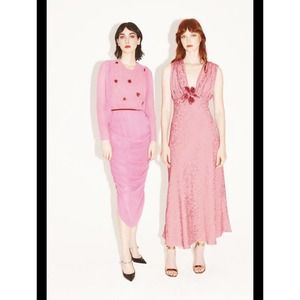 Markarian Eleanor Botanical Brocade Maxi Dress Pink 14